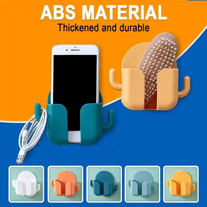 Multifunctional Wall Charger Storage Box Wall Mounted Organiser No Punch Shelf Bathroom Mobile Phone Wall